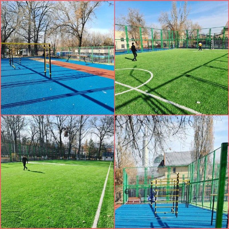 "Современная школа" и "Успех каждого ребенка" проведен ремонт спортивной площадки школы № 187 Наурызбайского района.